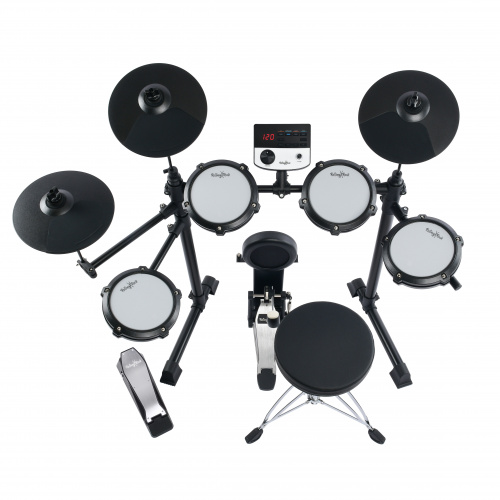 Rolling Rock MT-200A электронная ударная установка черный цвет с наушниками, барабанными палочками и стулом барабанщика