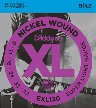 D'Addario EXL120 9-42 S/LT струны на электрогитару