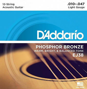 D'Addario EJ38 10-47 Light струны на 12-ую акустику