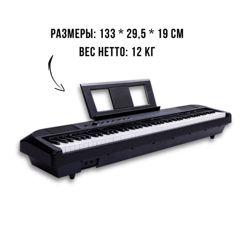 Компактное цифровое пианино Beisite S-198 Pro Lite BK черный 88 клавиш, педаль сустейн и блок питания в комплекте