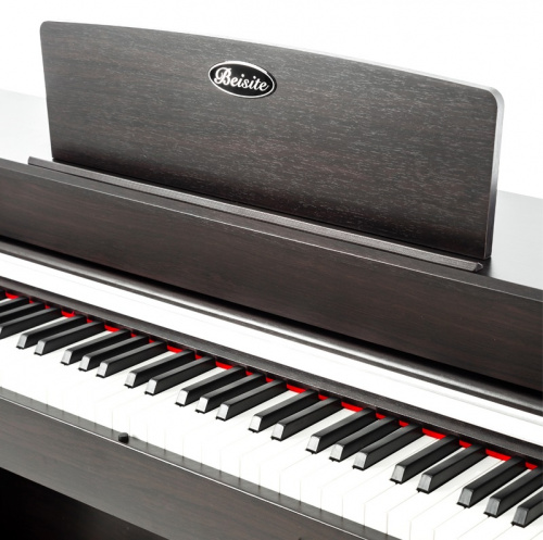 Цифровое пианино электронное Beisite B-808 Pro BN коричневое, 88 клавиш рояльного типа, клавиатура полновзвешенная