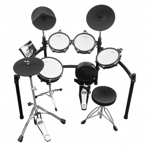 Rolling Rock MD-300 pro электронная ударная установка с наушниками, стулом барабанщика и барабанными палочками 