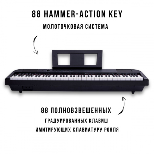 Компактное цифровое пианино Beisite S-198 Pro Lite BK черный 88 клавиш, педаль сустейн и блок питания в комплекте