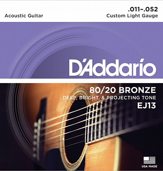 D'Addario EJ13 Custom Light 11-52 струны на акустику
